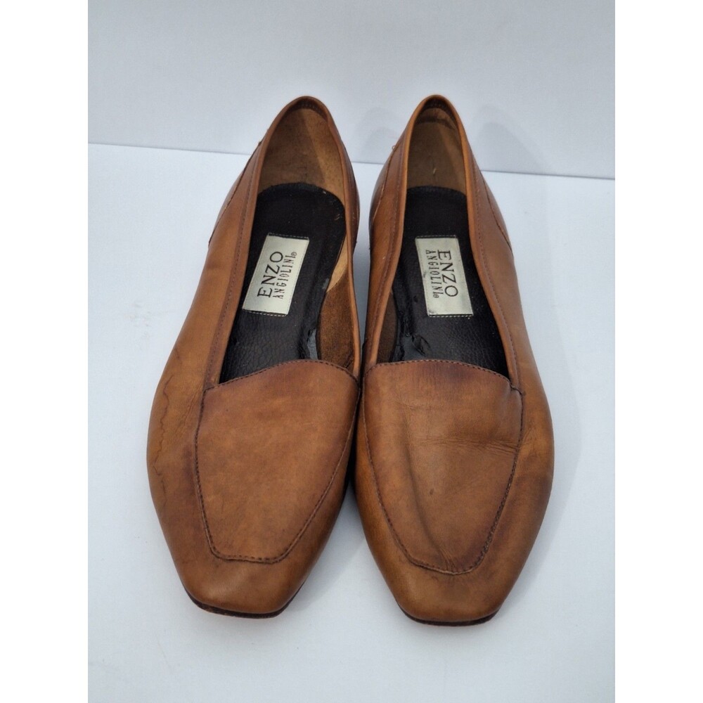 Enzo Angiolini Brown Leather Loafers Women's Sz 9M Slip On Made In Italy Luxury - Picture 2 of 12
